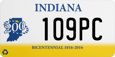 IN license plate 109PC