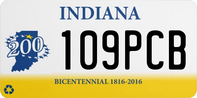 IN license plate 109PCB