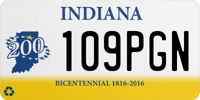IN license plate 109PGN