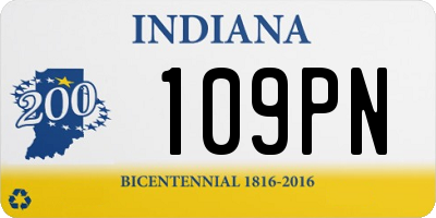 IN license plate 109PN