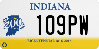 IN license plate 109PW