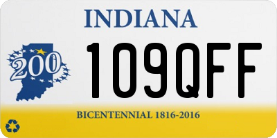 IN license plate 109QFF