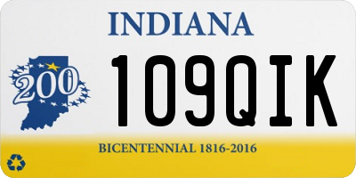 IN license plate 109QIK