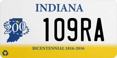 IN license plate 109RA