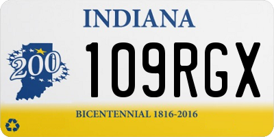 IN license plate 109RGX