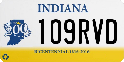 IN license plate 109RVD