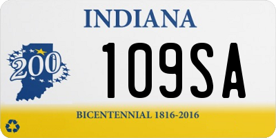 IN license plate 109SA