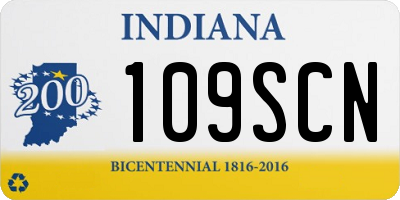 IN license plate 109SCN
