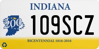 IN license plate 109SCZ