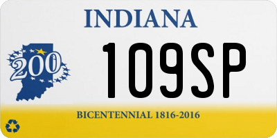 IN license plate 109SP