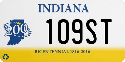 IN license plate 109ST