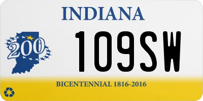 IN license plate 109SW