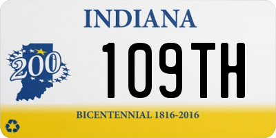 IN license plate 109TH