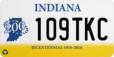 IN license plate 109TKC