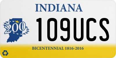 IN license plate 109UCS