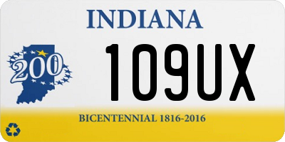 IN license plate 109UX