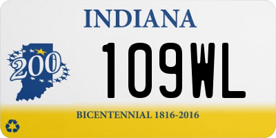 IN license plate 109WL