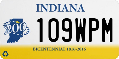 IN license plate 109WPM