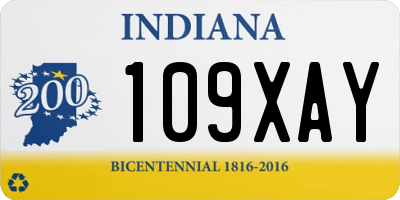 IN license plate 109XAY