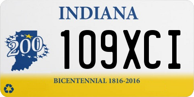 IN license plate 109XCI