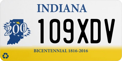 IN license plate 109XDV