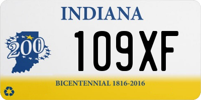 IN license plate 109XF