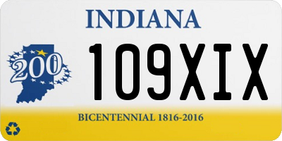 IN license plate 109XIX