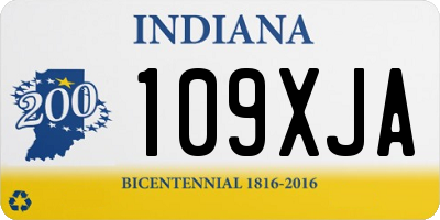 IN license plate 109XJA