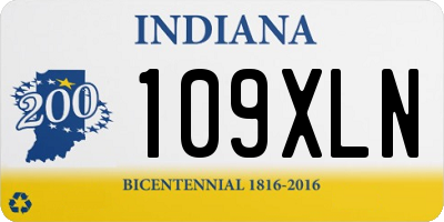 IN license plate 109XLN