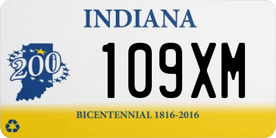 IN license plate 109XM