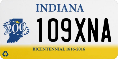 IN license plate 109XNA