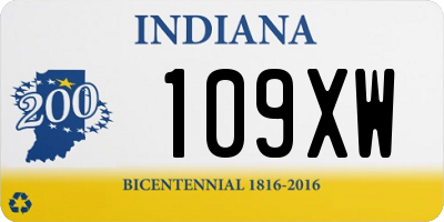IN license plate 109XW