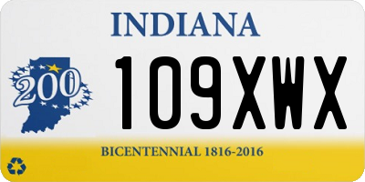 IN license plate 109XWX