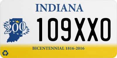 IN license plate 109XXO