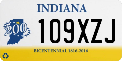 IN license plate 109XZJ