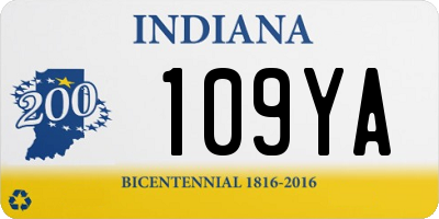 IN license plate 109YA