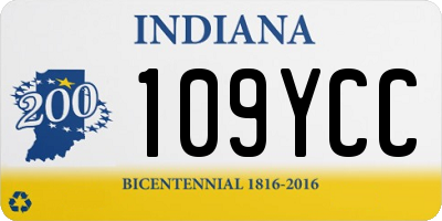 IN license plate 109YCC