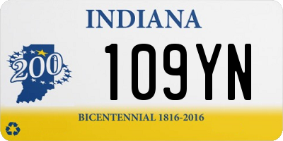 IN license plate 109YN