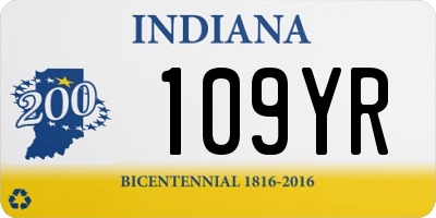 IN license plate 109YR