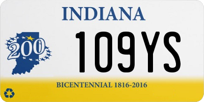 IN license plate 109YS