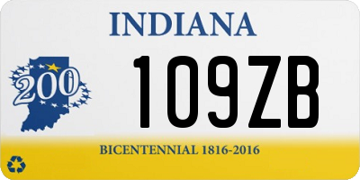 IN license plate 109ZB
