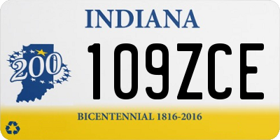 IN license plate 109ZCE
