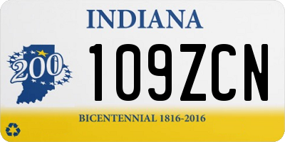 IN license plate 109ZCN