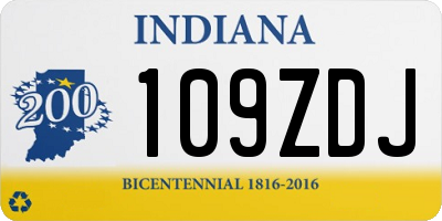 IN license plate 109ZDJ