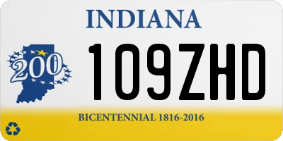 IN license plate 109ZHD