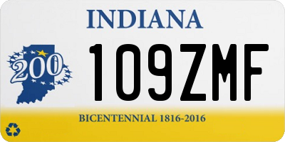 IN license plate 109ZMF