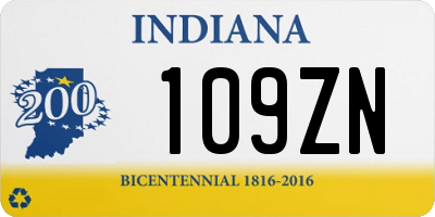 IN license plate 109ZN