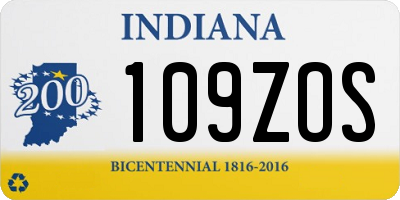IN license plate 109ZOS