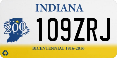 IN license plate 109ZRJ