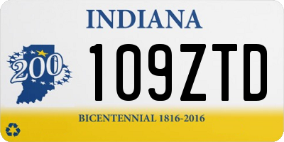 IN license plate 109ZTD
